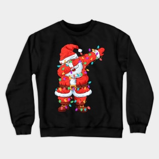 Funny Dabbing Santa Christmas Tree Lights Crewneck Sweatshirt